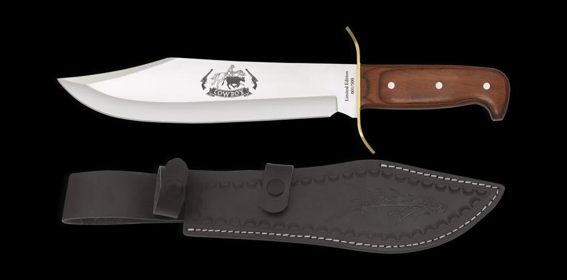 Albainox 32284 Couteau de chasse – lame bowie 3Cr13MoV, micarta, étui cuir – Image 2