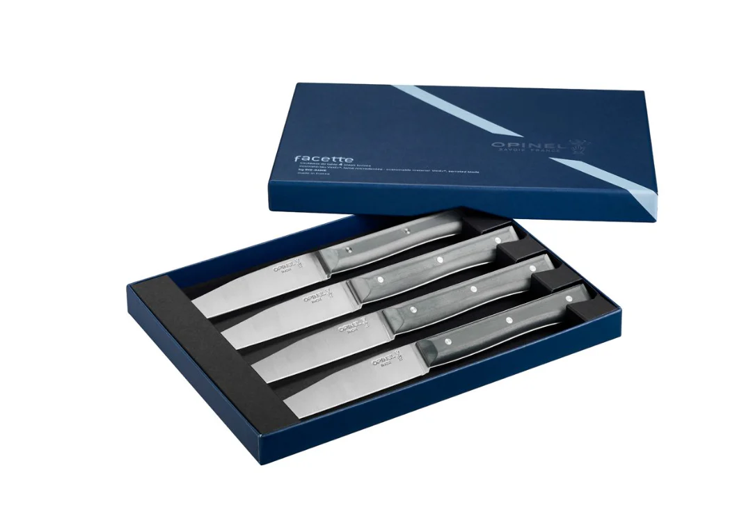 Coffret 4 couteaux de table Opinel Facette Ardoise micro-dente – Image 2