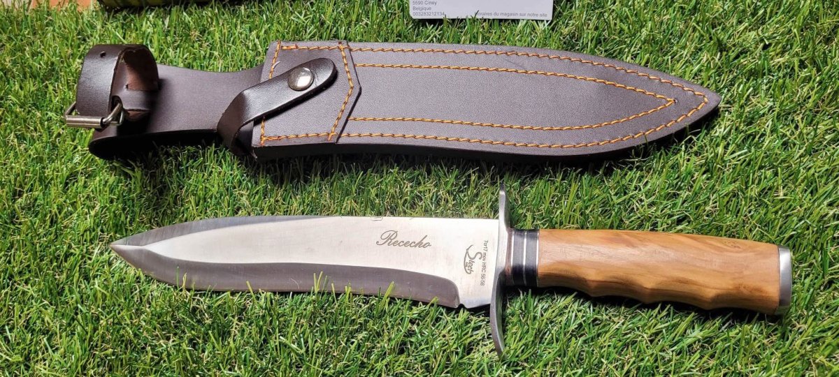 Albainox 32079 Rececho Couteau de chasse Acier 440 – Lame satinée 24 cm et poignée olivier – Image 3